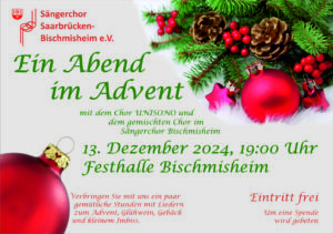Ein Abend im Advent beim Sängerchor Bischmisheim